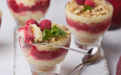 786- Coconut Cream and Raspberry Verrines / كؤوس كريمة جوز الهند والتوت