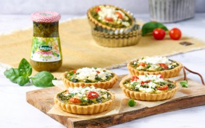 807- Mini Quiche With Pesto Sauce And Goat Cheese / ميني كيش بصلصة  البيستو وجبنة الماعز