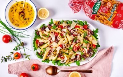 815- Penne Salad with Squids & Heart Palm / سلطة معكرونة  البيني بالكلمار وقلب النخيل