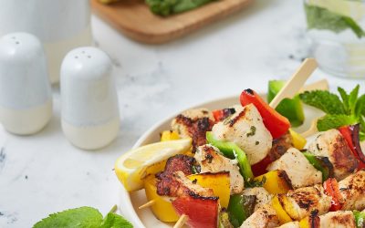 973- Lemon and mint chicken kebabs / كباب الدجاج بالحامض و النعناع
